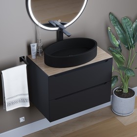 Раковина Uperwood Rome, накладная, 55х35 см, овальная, черный