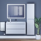 Тумба под раковину Uperwood Tanos, 100 см, подвесная, белая - Фото 6