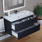 Тумба под раковину Uperwood Tanos, 100 см, подвесная, черная - Фото 3