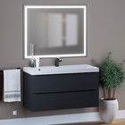 Тумба под раковину Uperwood Tanos, 100 см, подвесная, черная - Фото 5