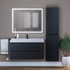 Тумба под раковину Uperwood Tanos, 100 см, подвесная, черная - Фото 6