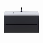 Тумба под раковину Uperwood Tanos, 100 см, подвесная, черная - Фото 8