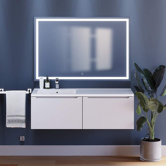 Тумба подвесная Uperwood, под раковину Uperwood Tanos 120, левая, цвет белый - Фото 1