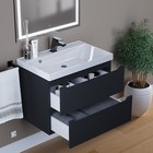 Тумба под раковину Uperwood Tanos, 70 см, подвесная, черная - Фото 3