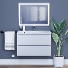 Тумба под раковину Uperwood Tanos, 80 см, подвесная, белая - Фото 4