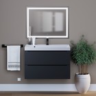 Тумба под раковину Uperwood Tanos, 80 см, подвесная, черная - Фото 4