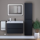 Тумба под раковину Uperwood Tanos, 80 см, подвесная, черная - Фото 6