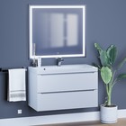 Тумба под раковину Uperwood Tanos, 90 см, подвесная, белая - Фото 5