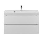 Тумба под раковину Uperwood Tanos, 90 см, подвесная, белая - Фото 8