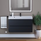 Тумба под раковину Uperwood Tanos, 90 см, подвесная, черная - Фото 1