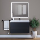 Тумба под раковину Uperwood Tanos, 90 см, подвесная, черная - Фото 4