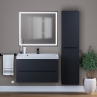 Тумба под раковину Uperwood Tanos, 90 см, подвесная, черная - Фото 6