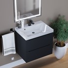 Тумба с раковиной Uperwood Tanos 60 см, подвесная, черная - Фото 2