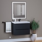 Тумба с раковиной подвесная Uperwood Tanos 70 см, цвет черный - Фото 5