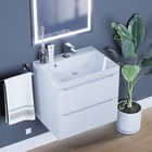 Тумба подвесная Uperwood Tanos, с раковиной, 2 ящика, 602×450×500 мм, цвет белый - Фото 2