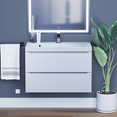 Тумба подвесная Uperwood, с раковиной Uperwood Tanos 80, цвет белый