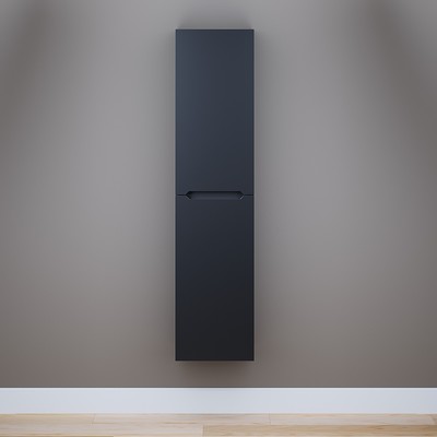 Шкаф-пенал для ванной комнаты Uperwood Tanos, 33х25,5х150 см, подвесной, черная эмаль