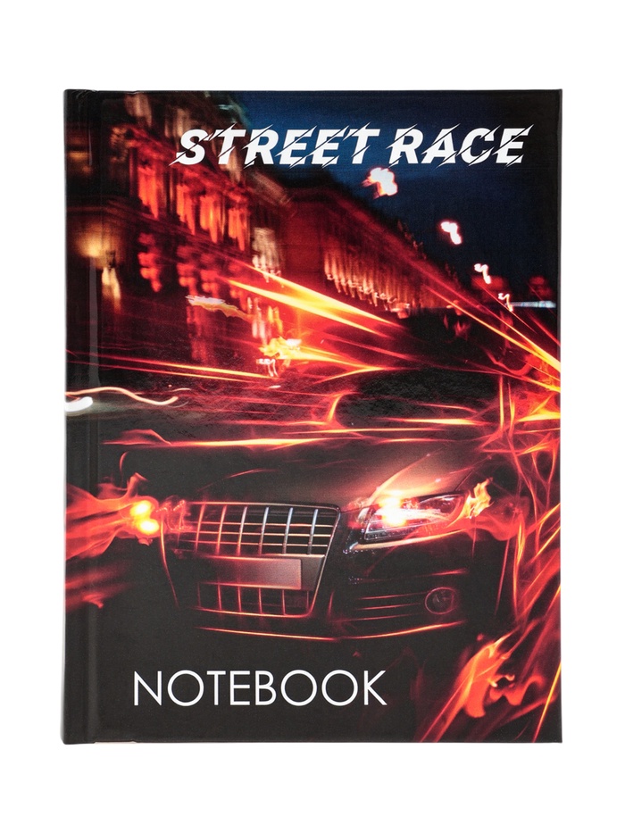 Блокнот А6, 40 листов в клетку Street Race, твёрдая обложка, глянцевая ламинация, блок офсет