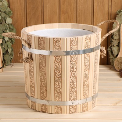 Запарник для бани, 15л, "Русские узоры", с пластмассовой вставкой