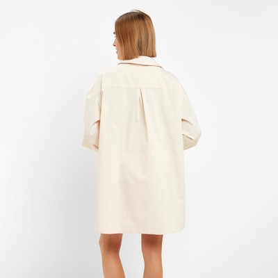 Костюм женский (рубашка, шорты) MINAKU: Oversize, молочный, размер 42