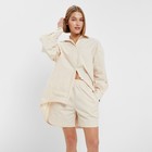 Костюм женский (рубашка, шорты) MINAKU: Oversize цвет молочный, размер 42 - Фото 5