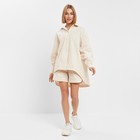 Костюм женский: рубашка, шорты, MINAKU: Oversize, молочный, размер 46 - Фото 2