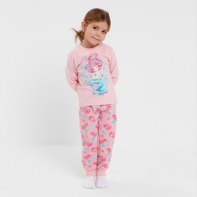 Пижама для девочки, цвет розовый, рост 128 см