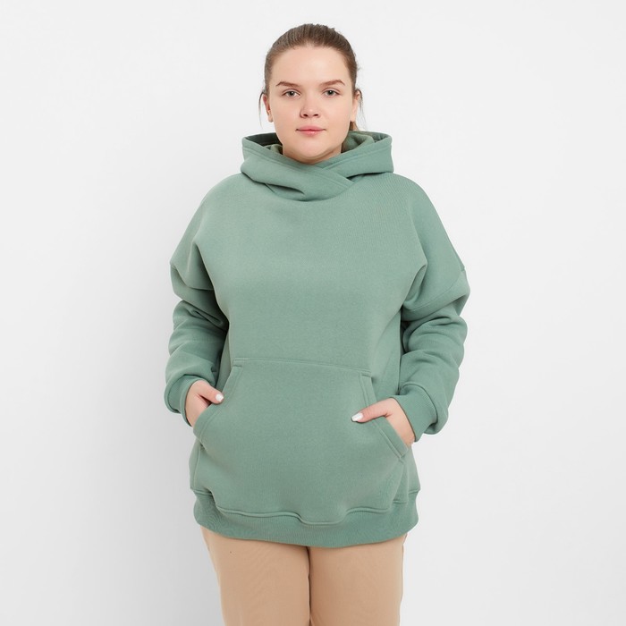 Худи с капюшоном НАЧЁС, цвет оливковый, размер 48 58659