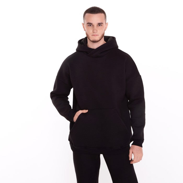 Костюм мужской (толстовка/брюки) НАЧЁС, цвет чёрный, размер 56 58665