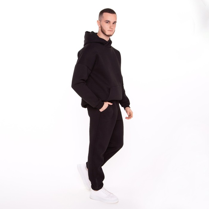 Костюм мужской (толстовка/брюки) НАЧЁС, цвет чёрный, размер 58 58666