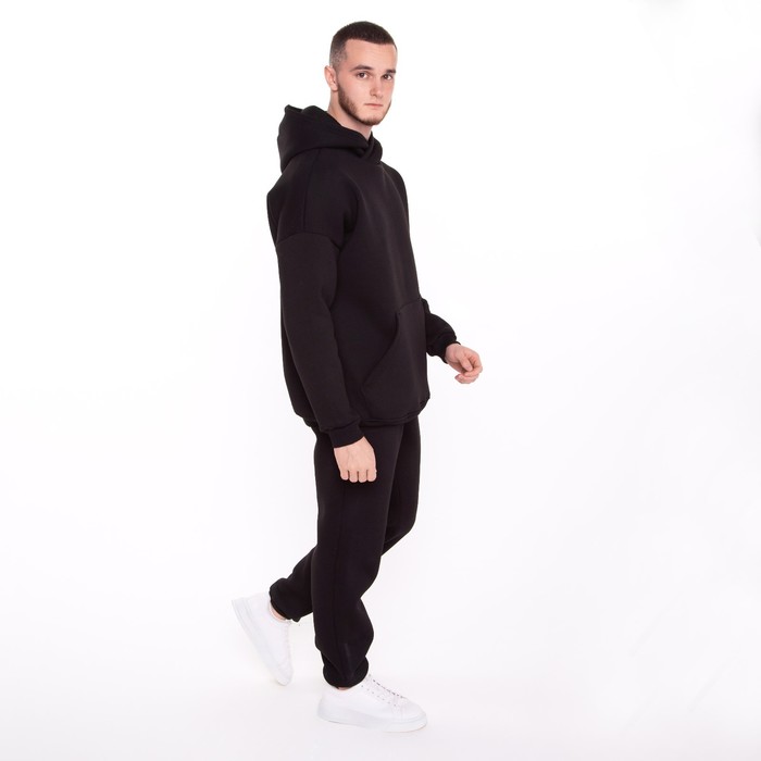 Костюм мужской (толстовка/брюки) НАЧЁС, цвет чёрный, размер 58 58666
