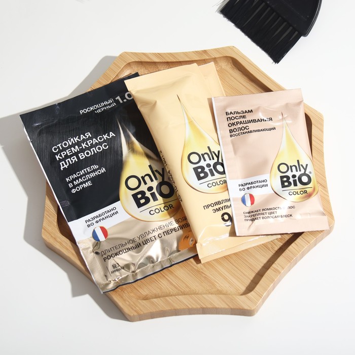 Стойкая крем-краска для волос серии Only Bio COLOR тон 1.0 роскошный черный, 115 мл 32087