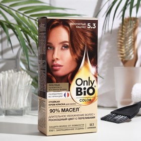 Стойкая крем-краска для волос серии Only Bio COLOR тон 5.3 золотистый каштан, 115 мл