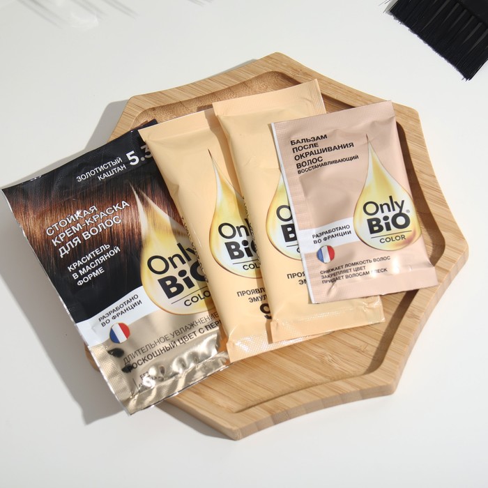Стойкая крем-краска для волос серии Only Bio COLOR тон 5.3 золотистый каштан, 115 мл 32092