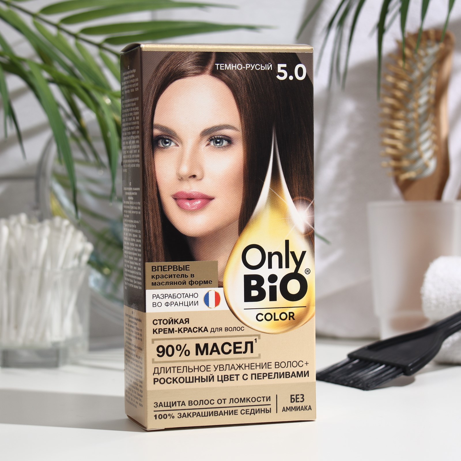 Стойкая крем-краска для волос серии Only Bio COLOR тон 5.0 темно-русый ...