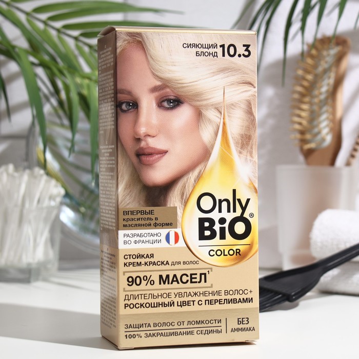 Стойкая крем-краска для волос серии Only Bio COLOR тон 10.3 сияющий блонд. 115 мл - Фото 1
