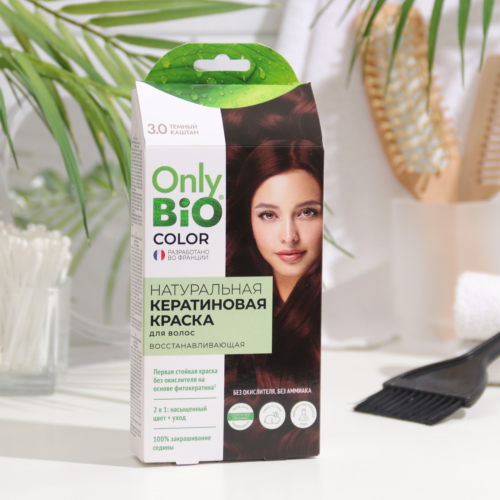 Краска для волос кератиновая Only Bio Color темный каштан, 50 мл ...