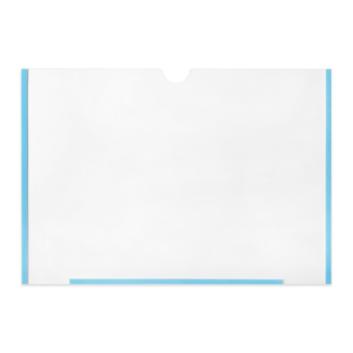 Карман плоский А4, 22.3×0.2×31 см, с двухсторонним скотчем для крепления ПЭТ 0.7 мм (горизонтально)