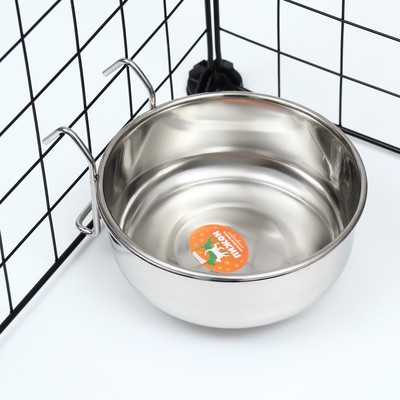 Миска, 900 мл, с креплением, металл