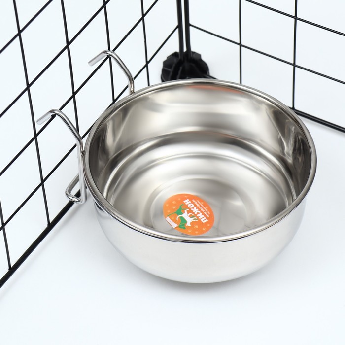 Миска, 900 мл, с креплением, металл - Фото 1