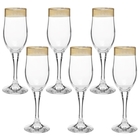 Набор бокалов для шампанского 6 шт 190 мл «Золотой цветок» - Фото 1
