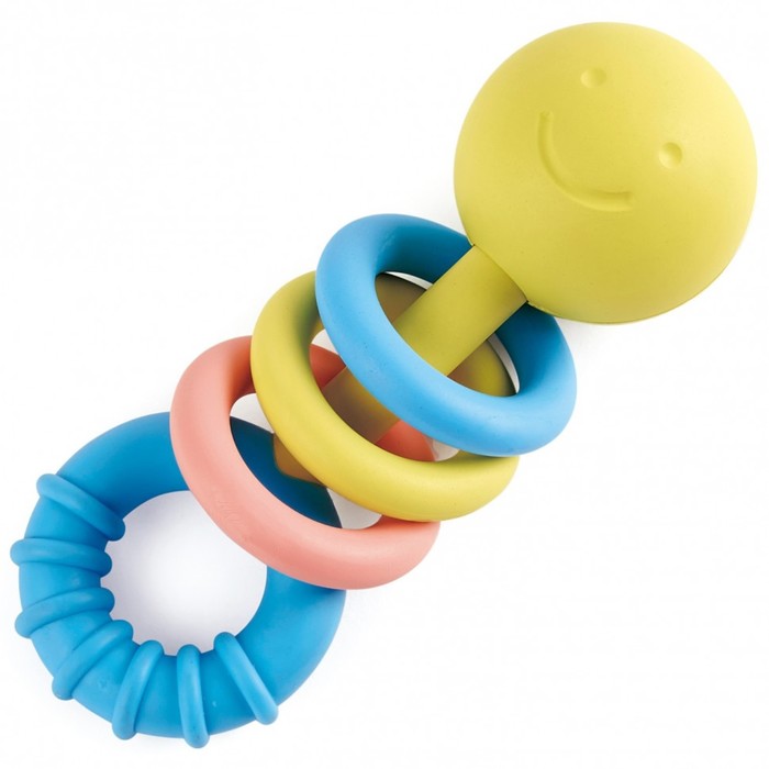 Прорезыватель-погремушка для новорождённых «Улыбка», с цветными кольцами - Фото 1