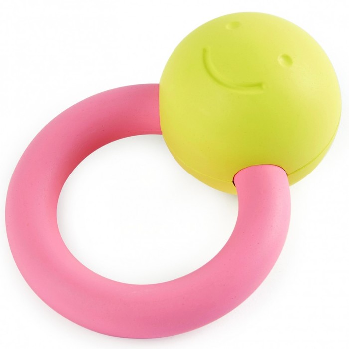 Прорезыватель-погремушка для новорождённых «Улыбка», с розовым колесом - Фото 1