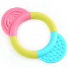 Прорезыватель-погремушка для новорождённых «Улыбка», кольцо с розовым и голубым держателем - фото 109912951