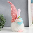 Кукла интерьерная свет "Гном в колпаке с зайчьими ушами, пайетки" розовый 30х8х8 см - Фото 3