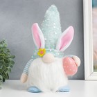 Кукла интерьерная свет "Гном в колпаке с зайчьими ушами, пайетки" голубой 30х8х8 см - Фото 2
