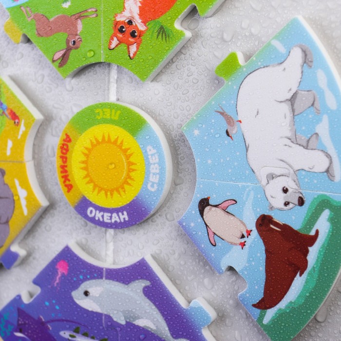 Макси - пазл для игры в ванне «Головоломка: Среда обитания», 9 мягких деталей 58685