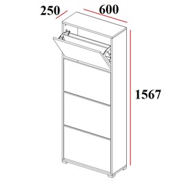 

Обувница Домино XXL, 600х250х1567, Дуб золотой/Белый