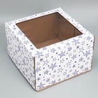 Коробка для торта с окном, кондитерская упаковка «Звёзды» 30 х 30 х 19 см - фото 296757736