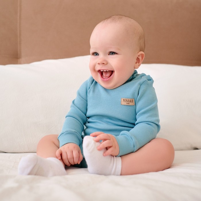 Боди-водолазка детская MINAKU, бирюзовое, рост 62-68 см - Фото 1